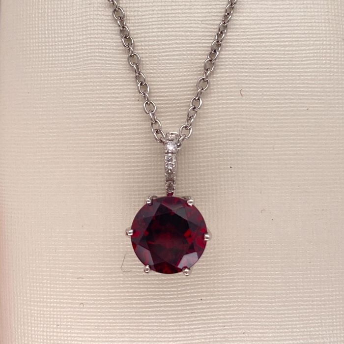 Garnet and Diamond Pendant – Vandenbergs Jewellers